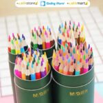 Crayons de couleur M&G – Boîte métal verte (18 couleurs) – Image 2