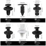 Kit de Clips de Fixation Auto 415+1 Pièces – Universel pour Voiture avec Outil de Dépose Inclus – Image 7