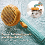 brosse auto nettoyante pour chiens & chats – démêlez, nettoyez, chouchoutez