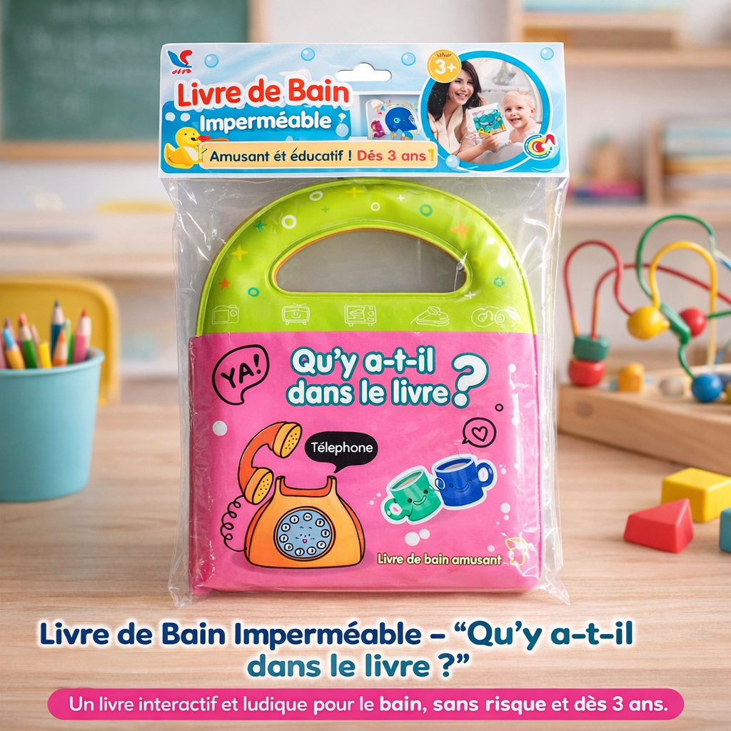livre de bain imperméable – “qu’y a t il dans le livre ?” – dès 3 ans