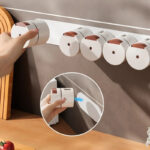 Set de 6 pots à épices magnétiques – Support mural adhésif inclus