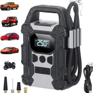 Mini Compresseur d’Air Rechargeable 150 PSI – Écran LED & Batterie Intégrée