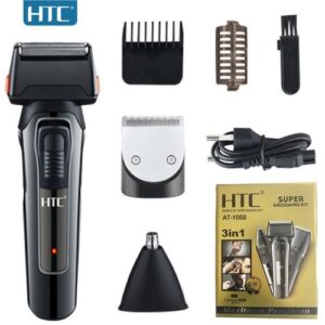 HTC AT-1088-C – Tondeuse Électrique 3-en-1 pour Visage, Barbe et Nez