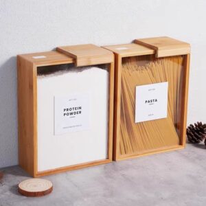 Boîte de Rangement Alimentaire en Bambou – Couvercle Coulissant & Design Moderne