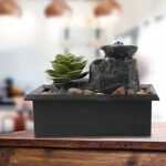 Fontaine Décorative d’Intérieur – Cascade Zen avec Plantes et Galets