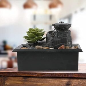 Fontaine Décorative d’Intérieur – Cascade Zen avec Plantes et Galets