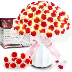 Bouquet Lumineux DIY - 99 Roses avec Vase & Lumière LED