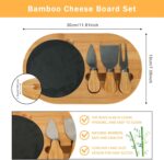 Plateau à Fromage en Bambou avec Ardoise et Ustensiles Intégrés – Set 4 Pièces – Image 7
