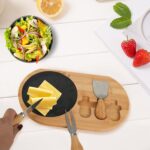 Plateau à Fromage en Bambou avec Ardoise et Ustensiles Intégrés – Set 4 Pièces – Image 2