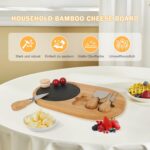 Plateau à Fromage en Bambou avec Ardoise et Ustensiles Intégrés – Set 4 Pièces – Image 5