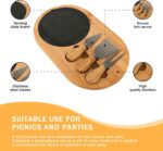 Plateau à Fromage en Bambou avec Ardoise et Ustensiles Intégrés – Set 4 Pièces – Image 6