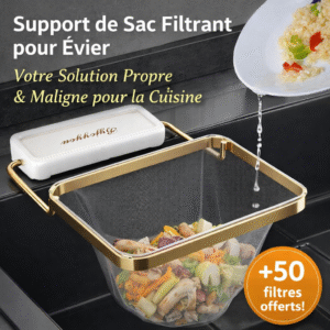 support de sac filtrant pour Évier – votre solution propre & maligne pour la cuisine + 50 filtres offerts !