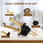 bouteille verseuse en verre avec bec métallique – pour huiles, vinaigres & sirops – Élégance & précision