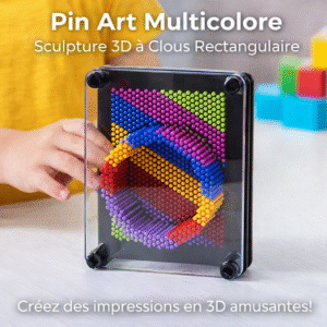 pin art multicolore – sculpture 3d à clous – rectangulaire