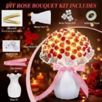Bouquet Lumineux DIY - 99 Roses avec Vase & Lumière LED – Image 6