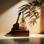 Boîte à musique décorative – Mini guitare sur socle – Image 4