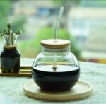 Bocal en Verre avec Couvercle Bambou & Paille – Tasse Ronde Écologique pour Boissons – Image 2