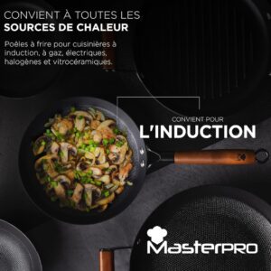 Wok céramique MasterPRO Odin Professionnel - 24 cm – Revêtement CERA+ sans PFAS