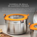 Casserole Ø24 cm en Aluminium Forgé – Résistante, Pratique et Facile à Ranger