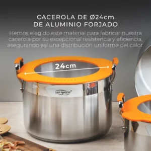 Casserole Ø24 cm en Aluminium Forgé – Résistante, Pratique et Facile à Ranger