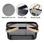 Panier de Rangement en Métal avec Poignées en Bois – Design Moderne & Multi-Usages – Image 4