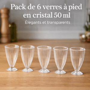 pack de 6 verres à pied en cristal 50 ml – Élégants et transparents