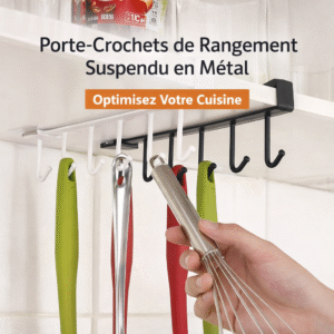 porte crochets de rangement suspendu en métal – optimisez votre cuisine