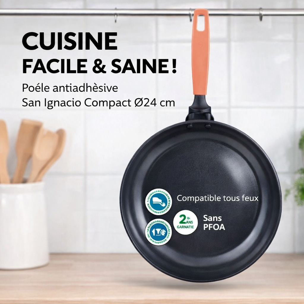 poêle antiadhésive san ignacio compact Ø24 cm – cuisine facile & saine