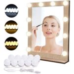 Guirlande de 10 Lampes LED Maquillage avec USB – Éclairage Miroir Hollywood, 3 Modes de Lumière