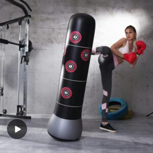Sac de Frappe Gonflable sur Pied 160cm – Entraînement Boxe & Cardio à Domicile