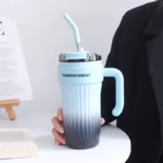 Mug Isotherme Grande Capacité – Design Dégradé, Paille Inox & Bec Verseur - 860ml – Image 5