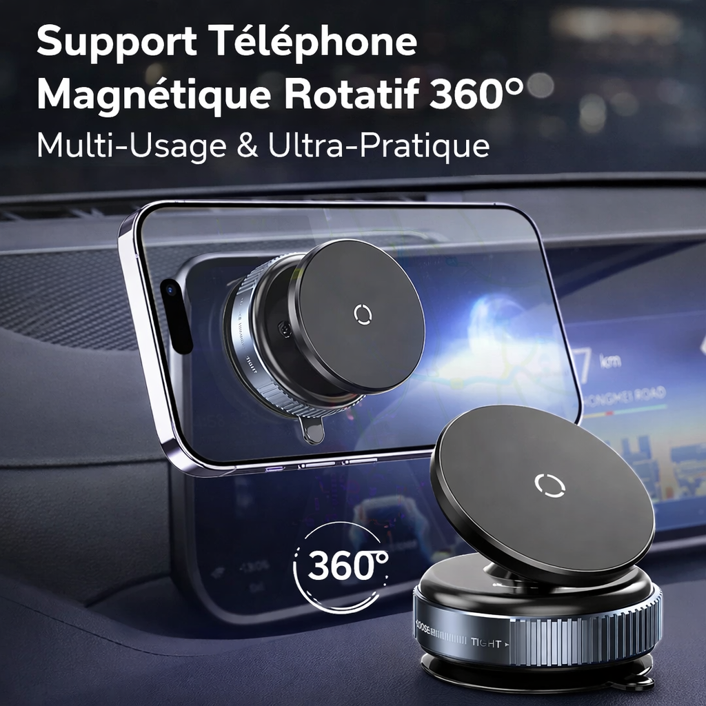 support téléphone magnétique rotatif 360° – multi usage & ultra pratique
