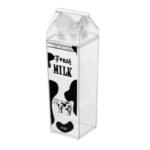 Bouteille transparente Fresh Milk 1 L – Design original en forme de brique de lait – Image 2