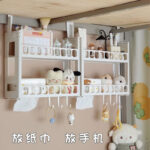 Étagère Murale 3 Niveaux – Adhésive, Porte-Mouchoirs & Crochets Intégrés - 30x33x10.5 cm – Image 2