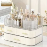 Organisateur de Maquillage Luxe avec 2 Tiroirs – Boîte de Rangement Cosmétiques & Parfums Transparent Design