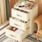 Meuble de Rangement à Roulettes – 3 Tiroirs Spacieux & Poignées Métalliques (52 x 32 x 73 cm) – Image 2