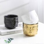 Cache-Pot Visage Sculpté – Design Moderne & Zen – Disponible en Doré – Image 3