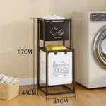 Panier à Linge Vertical 2 Compartiments – Tri Sélectif Compact et Gain de Place – Image 2