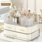 Organisateur de Maquillage Luxe avec 2 Tiroirs – Boîte de Rangement Cosmétiques & Parfums Transparent Design – Image 4