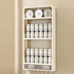 Étagère murale de cuisine 3 niveaux avec tiroirs – Rangement pratique sans perçage – Image 3