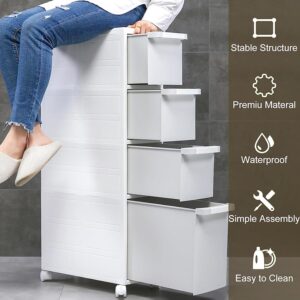 Meuble de Rangement à Tiroirs sur Roulettes – Gain de Place & Ultra Résistant (95 x 47,5 x 22 cm)