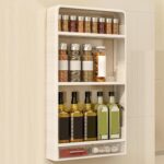 Étagère murale de cuisine 3 niveaux avec tiroirs – Rangement pratique sans perçage – Image 4