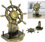 Mini gouvernail décoratif en métal doré – Style marin vintage 12 cm – Image 4
