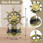 Mini gouvernail décoratif en métal doré – Style marin vintage 12 cm – Image 2