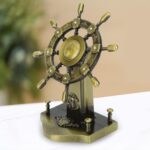 Mini gouvernail décoratif en métal doré – Style marin vintage 12 cm – Image 6