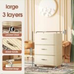 Meuble de Rangement à Roulettes – 3 Tiroirs Spacieux & Poignées Métalliques (52 x 32 x 73 cm) – Image 5