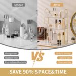 Étagère de Rangement Cosmétique – 2 ou 3 Niveaux – Structure Dorée & Plateaux Transparente – Image 5