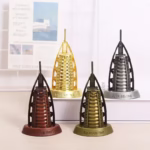 Statue décorative Burj Al Arab en métal – Miniature design 15 cm (4 couleurs disponibles) – Image 2