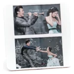 Cadre photo double – Design moderne blanc 21×21 cm