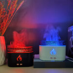 Diffuseur d'Arômes Flamme – Effet LED Multicolore, Humidificateur Ultrasonique Silencieux – Image 5